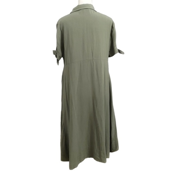 PIETRO BRUNELLI MATERNITY OLIVE GREEN BUTTON UP MINI DRESS - XS - Picture 4 of 8